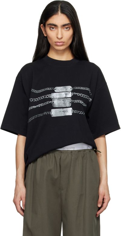 Alexander Wang Alexander Wang Black Oversized Graphic T-shirt