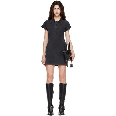 Alexander Wang Alexander Wang Black Shrunken Polo Minidress