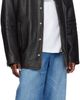 Alexander Wang Alexander Wang Black Snap Front Leather Jacket - 4