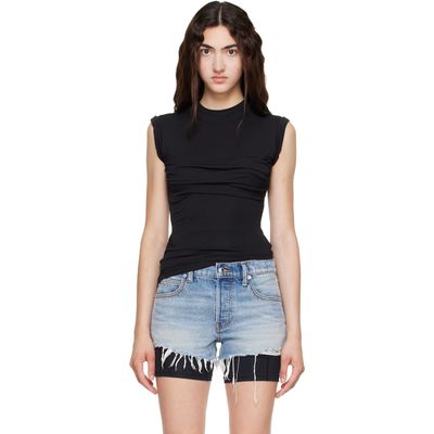 Alexander Wang Alexander Wang Black Twisted Bust Layered Tank Top