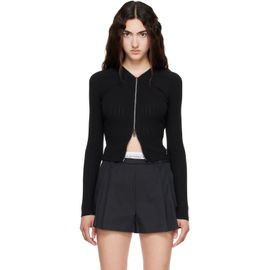 Alexander Wang Alexander Wang Black V-Neck Pointelle Cardigan