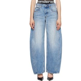 Alexander Wang Alexander Wang Blue Blow-Up Logo Waistband Jeans