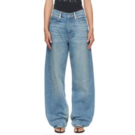 Alexander Wang Alexander Wang Blue Crystal Hotfix Belt Loop Mid-Rise Relaxed Jeans