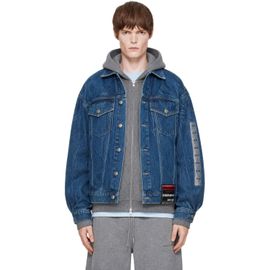 Alexander Wang Alexander Wang Blue Flasher Graphic Oversized Denim Trucker Jacket