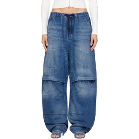 Alexander Wang Alexander Wang Blue Loose Low Rise Oversized Cargo Jeans