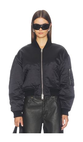 Alexander Wang Alexander Wang Bomber Jacket with Faux Fur Lining