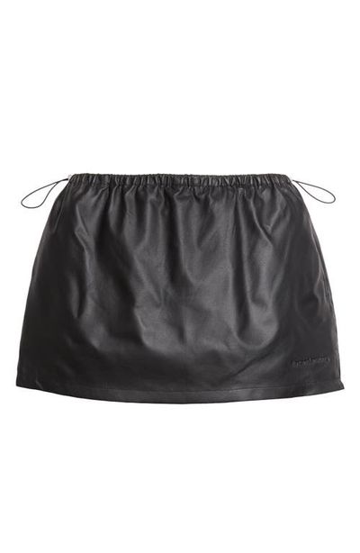 Alexander Wang Alexander Wang Bungee Waist Leather Miniskirt