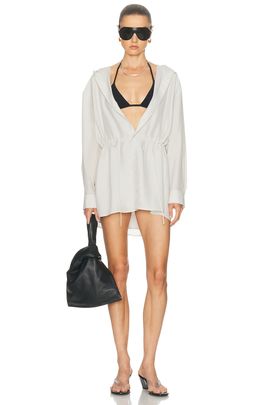 Alexander Wang Alexander Wang Button Down Hoodie Mini Dress