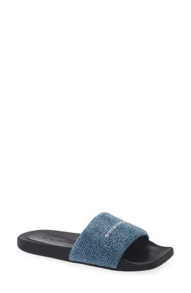 Alexander Wang Alexander Wang Crystal Embellished Denim Slide Sandal