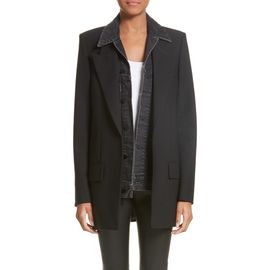 Alexander Wang Alexander Wang Denim & Wool Blend Layered Jacket