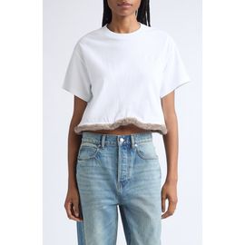 Alexander Wang Alexander Wang Faux Fur Trim Jersey T-Shirt