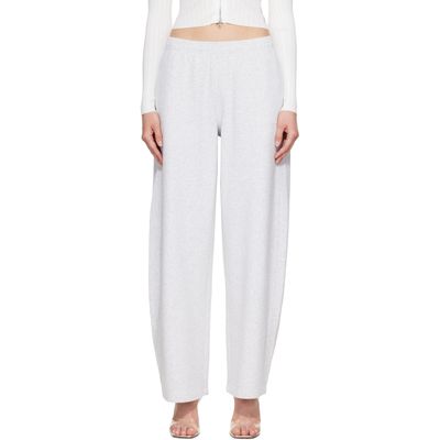 Alexander Wang Alexander Wang Gray Crystal Mid-Rise Relaxed Sweatpants