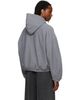 Alexander Wang Alexander Wang Gray Logo Print Oversized Zip Up Hoodie - 3