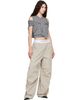 Alexander Wang Alexander Wang Gray Mid-Rise Pleated Wide-Leg Lounge Pants - 4