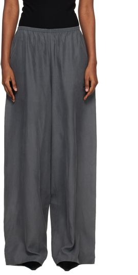 Alexander Wang Alexander Wang Gray Mid-Rise Silk Track Pants