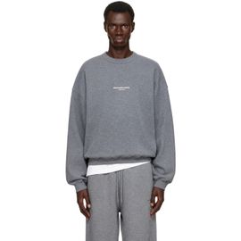 Alexander Wang Alexander Wang Gray Oversized Logo Print Sweatshirt