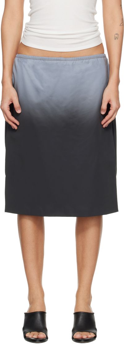 Alexander Wang Alexander Wang Gray Reflective Mid-Rise Midi Skirt