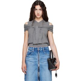 Alexander Wang Alexander Wang Gray Wrapped Cardigan Vest