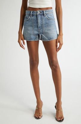 Alexander Wang Alexander Wang High Waist Denim Carpenter Shorts