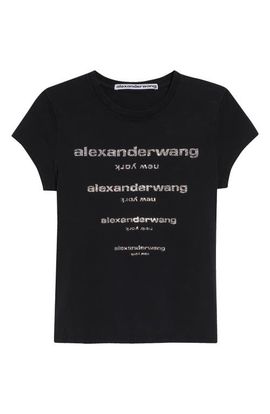 Alexander Wang Alexander Wang Hotfix Crystals Fitted T-Shirt
