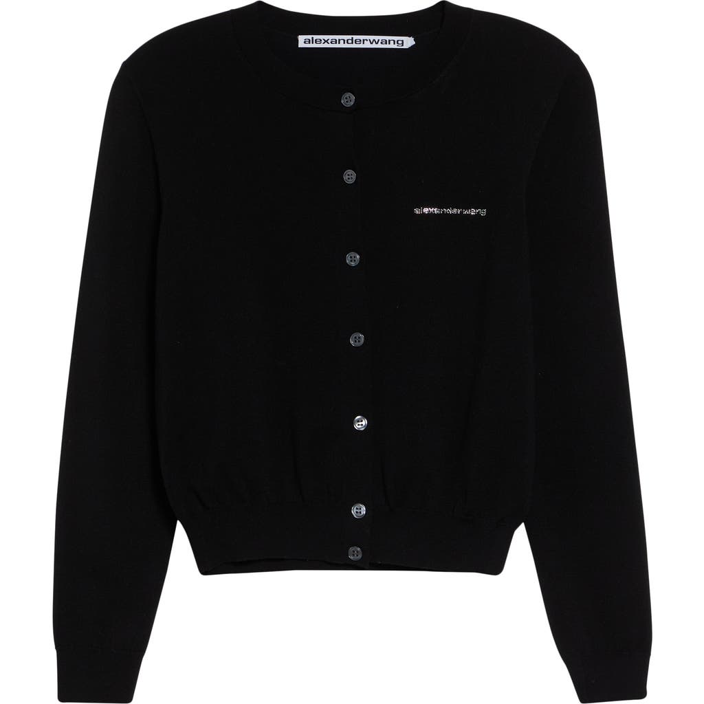 Alexander Wang Alexander Wang Hotfix Logo Shrunken Cardigan
