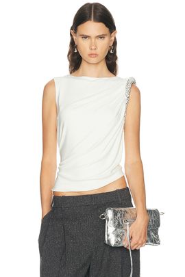 Alexander Wang Alexander Wang Hotfix Twist Drape Sleeveless Top