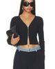 Alexander Wang Alexander Wang Long Sleeve Pointelle Cardigan Zip Up - 1