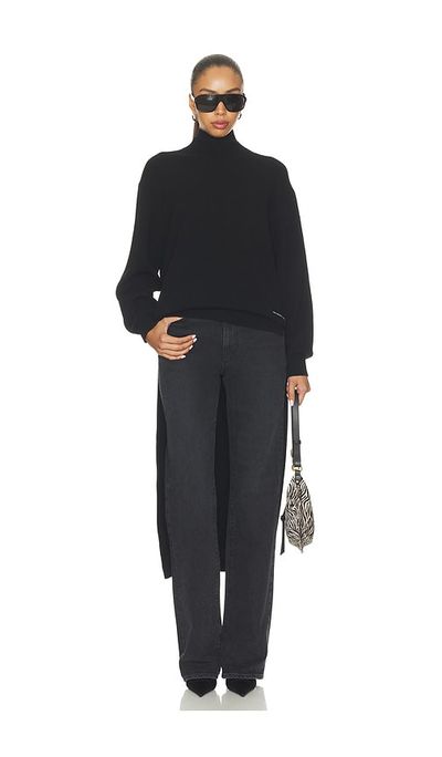 Alexander Wang Alexander Wang Long Sleeve Turtleneck With High Low Hem