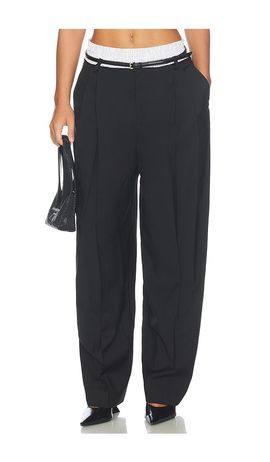 Alexander Wang Alexander Wang Mid-Rise Belted Tailored Pant With Pre-styled Boxer