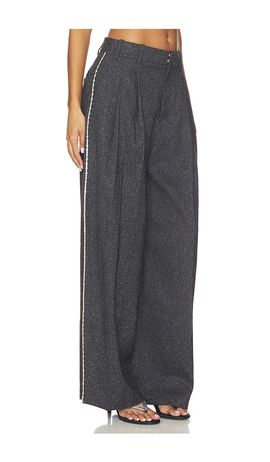 Alexander Wang Alexander Wang Mid-rise Tailored Pant With Embellished Chain