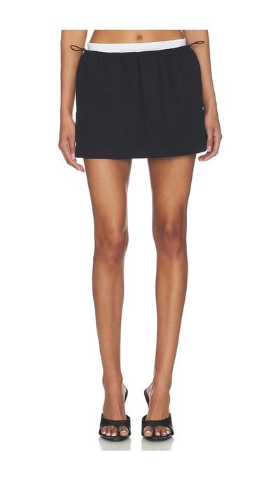 Alexander Wang Alexander Wang Mid Rise Mini Logo Elastic Skirt