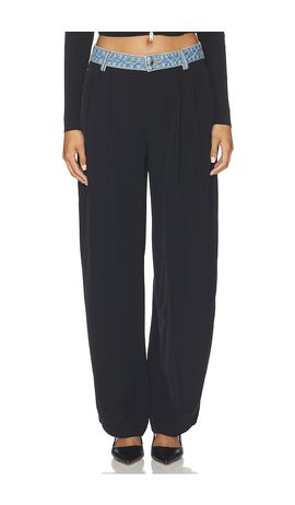 Alexander Wang Alexander Wang Mid Rise Pant With Denim Waistband