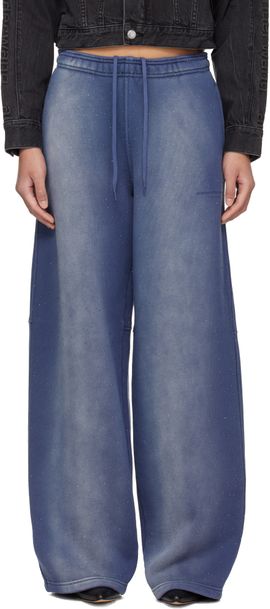 Alexander Wang Alexander Wang Navy Allover Hotfix Mid-Rise Sweatpants