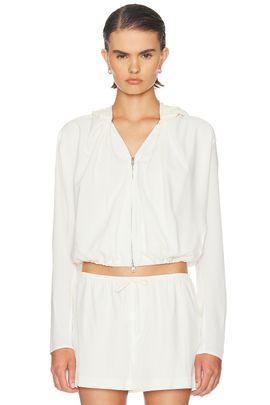 Alexander Wang Alexander Wang Pleated Neckline Hoodie Sweatshirt