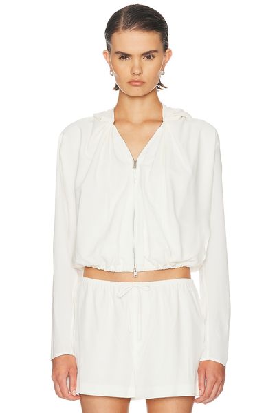 Alexander Wang Alexander Wang Pleated Neckline Hoodie Sweatshirt