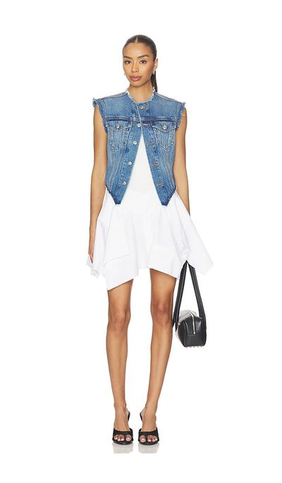 Alexander Wang Alexander Wang Prestyle Combo Dress With Denim Vest