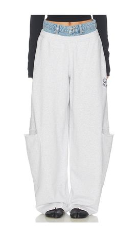 Alexander Wang Alexander Wang Prestyled Slashed Sweatpant With Denim Waistband