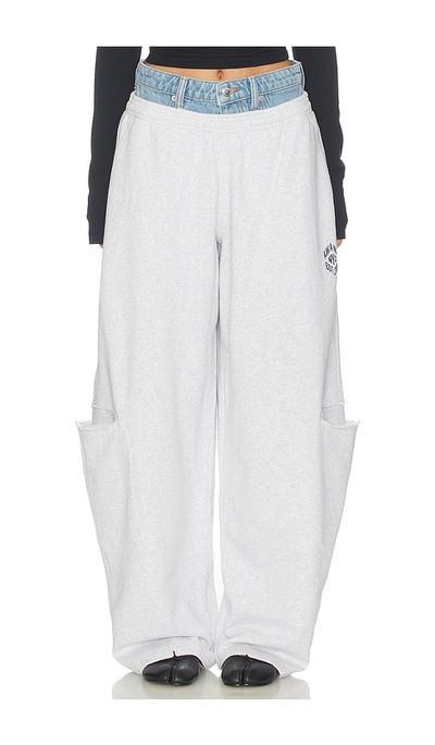 Alexander Wang Alexander Wang Prestyled Slashed Sweatpant With Denim Waistband