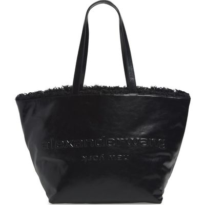 Alexander Wang Alexander Wang Punch Genuine Shearling Lined Leather Tote