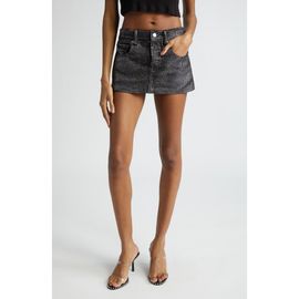 Alexander Wang Alexander Wang Rhinestone Distressed Denim Miniskirt