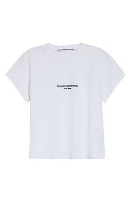 Alexander Wang Alexander Wang Shrunken Cotton Logo T-Shirt