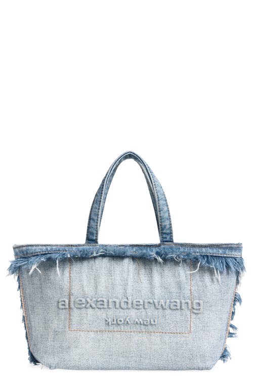 Alexander Wang Alexander Wang Small Punch Frayed Denim Tote