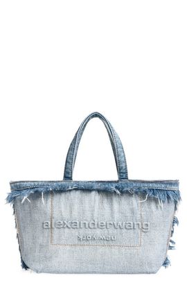 Alexander Wang Alexander Wang Small Punch Frayed Denim Tote