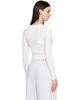 Alexander Wang Alexander Wang White V-Neck Long Sleeve Pointelle Zip Cardigan - 3