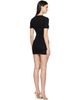 Alexander Wang Alexander Wang White V-Neck Short Sleeve Pointelle Zip Minidress - 3
