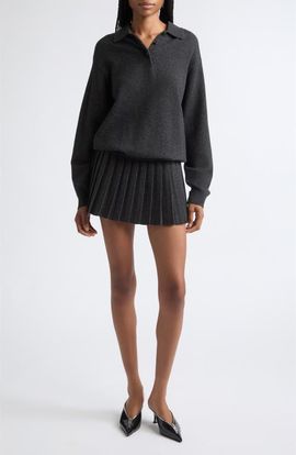 Alexander Wang Alexander Wang Wool Blend Long Sleeve Polo Dress