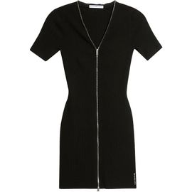 Alexander Wang Alexander Wang Zip Pointelle Rib Sweater Dress