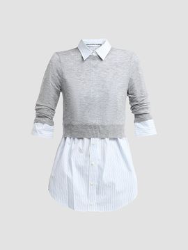 Alexander Wang Women's Layered Wool Button-Front Shirt