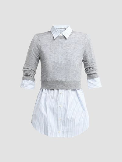 Alexander Wang Women's Layered Wool Button-Front Shirt