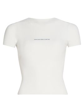 Alexander Wang Women's Logo Crewneck Rib-Knit T-Shirt
